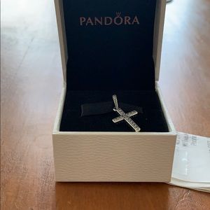 New in box pandora classic cross pendant